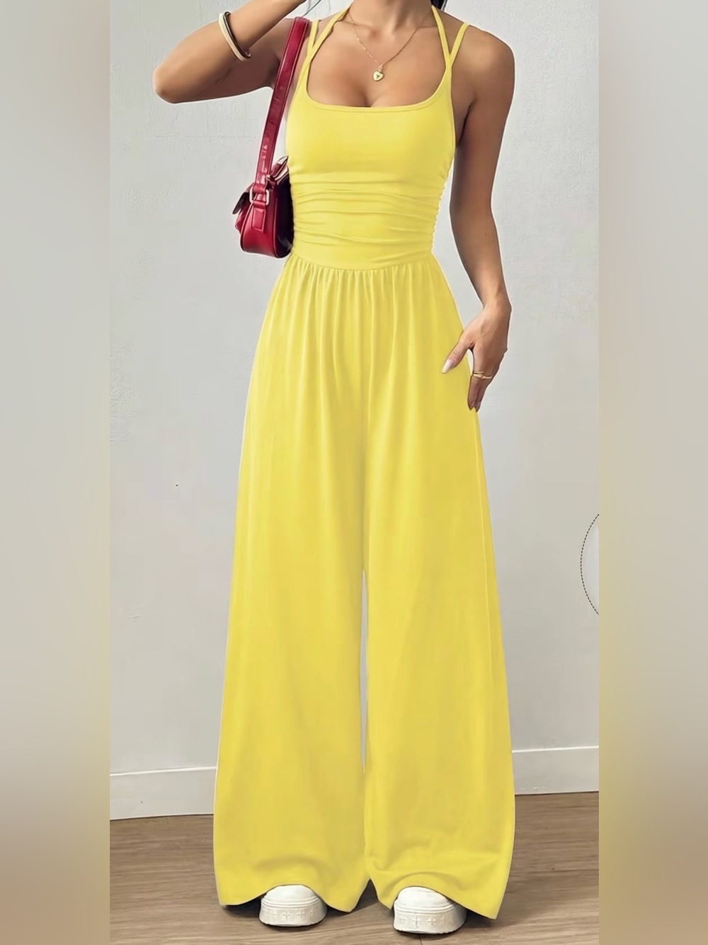 Wide-Leg Strappy Jumpsuit